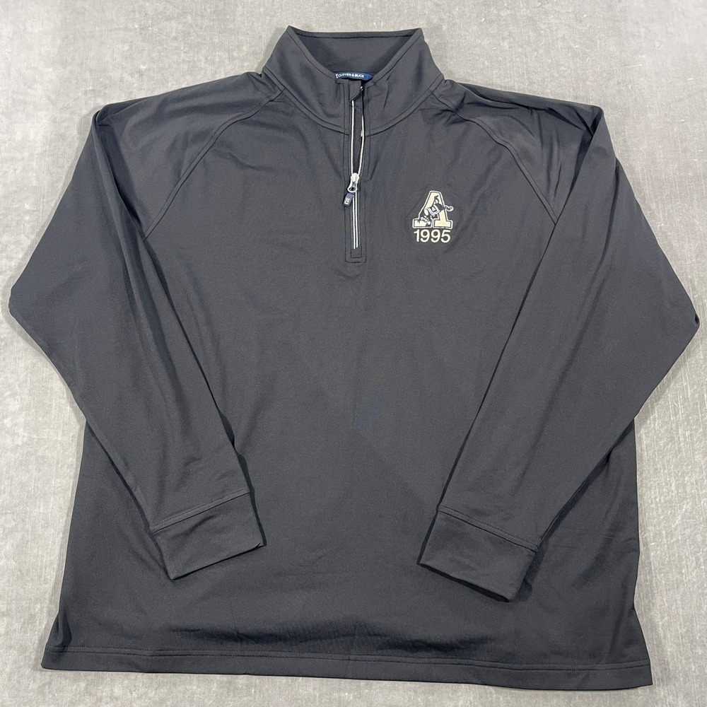 Army Mens Black XXL 1995 Logo Cutter & Buck Adapt Eco Knit Quarter Zip Pullover‎